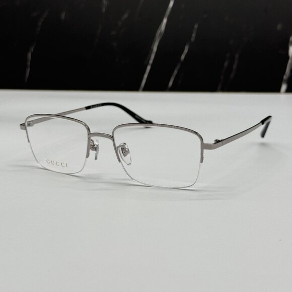 NEW GUCCI GG0863OA 003 SQUARE SILVER METAL EYEGLLASSES GUCCI - Picture 3 of 11